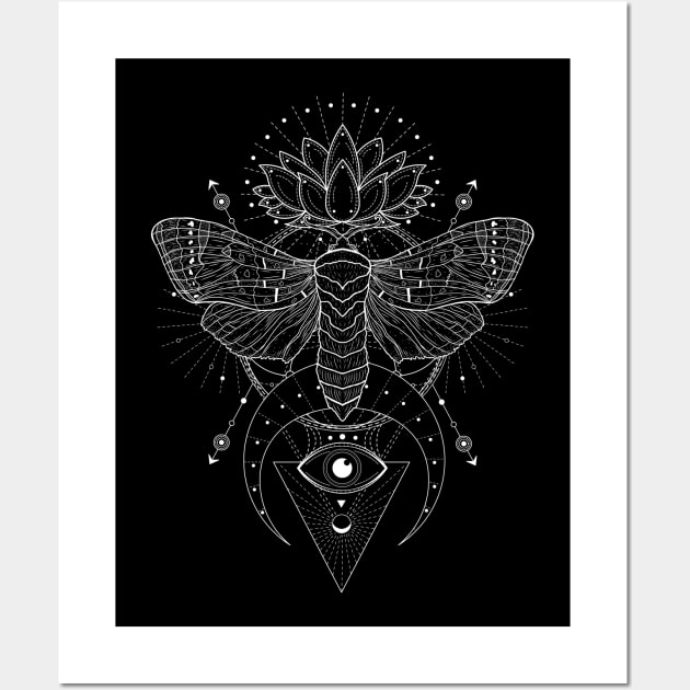 Satin Moth | Lotus Flower Wall Art by CelestialStudio